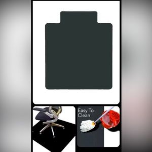 Office Black PVC Chair Mat for Hard Floors Protection 35x 48With Lip Anti-Slip